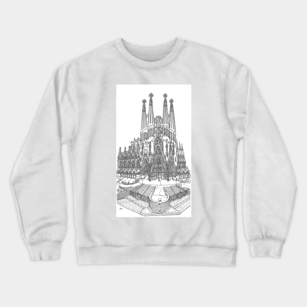 Sagrada Familia Crewneck Sweatshirt by valery in the gallery